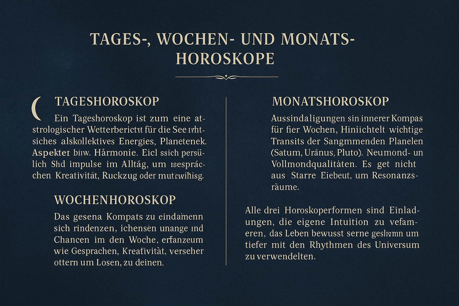 Tages-, Wochen- und Monatshoroskope