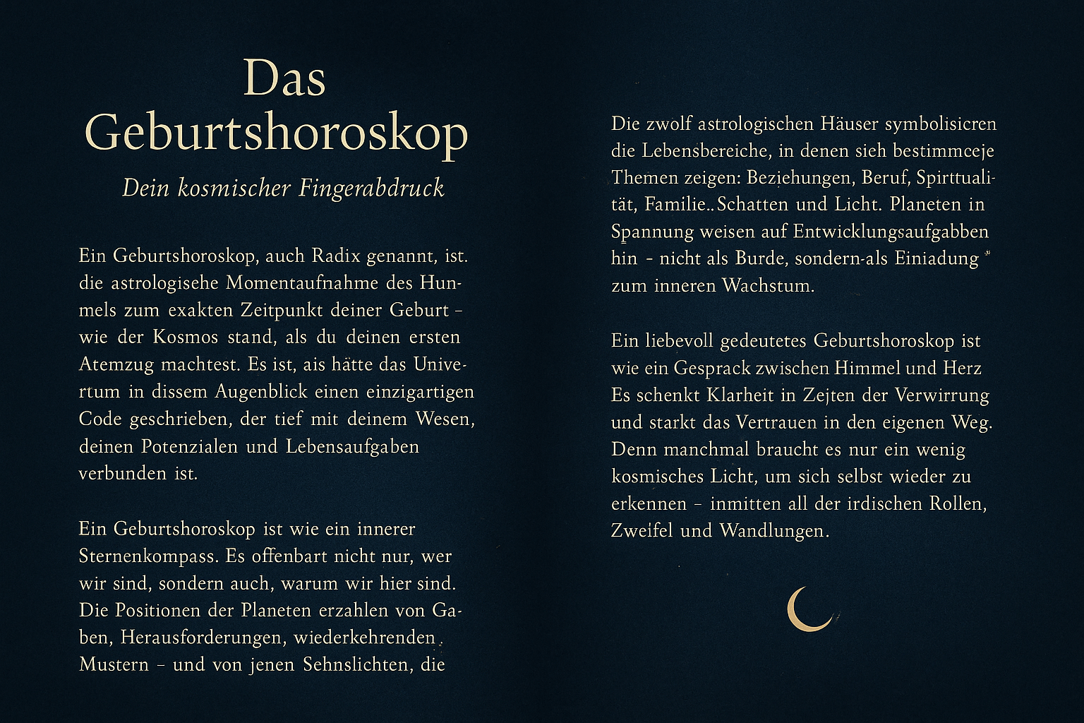 Geburtshoroskop, der kosmische Fingerabdruck